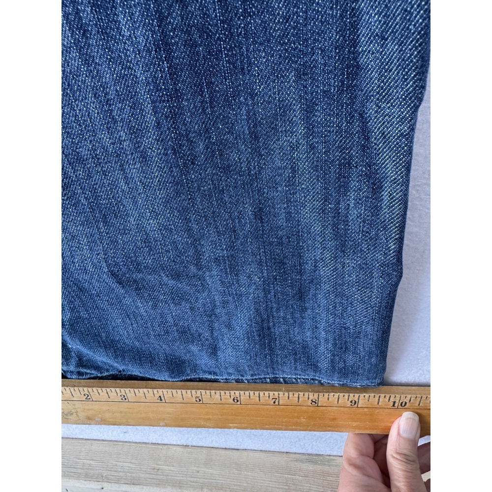American Eagle Women's 4 Long Wide Leg Flare Jeans Dark Wash Y2K Low Rise - Picture 8 of 12